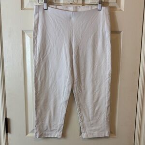 Purejill white slim-leg cropped